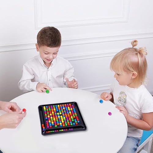 Intellektuelles Schachbrett Doppelduell,168 Stück Brettspiel Kugeln,Elimination Brettspiel,Intellectual Chessboard,Rainbow Ball Brettspiels,Schachbrett Bunte Kugeln