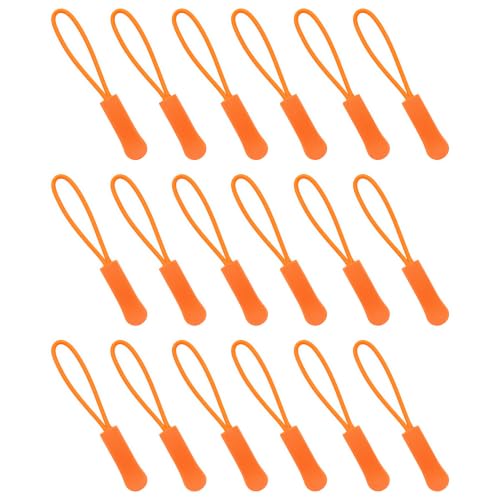 Ruidee 50 Pieces Zipper Pulls Zipper Tabs Zipper Pull Cord Extender Replacement Zipper Pulls for Backpacks, Jackets, Luggage, Purses, Handbags（Fluorescent Orange）