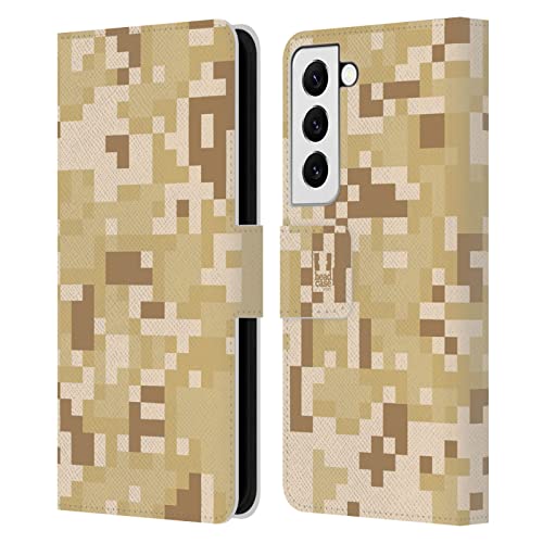 Étui Portefeuille Samsung S22 5G Cuir Housse Coque Camou Désert