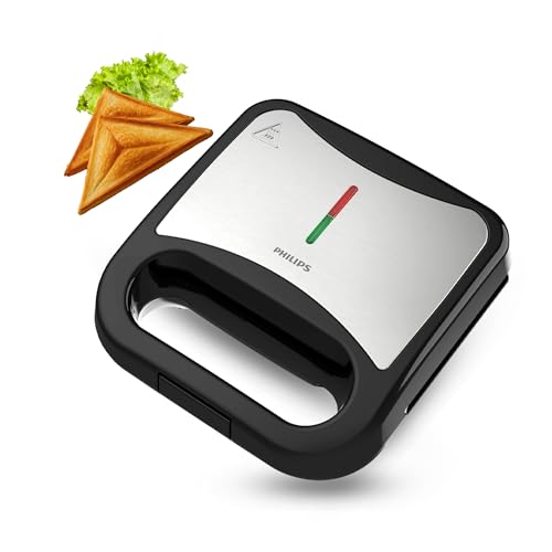 PHILIPS HD3000/80 IN SANDWICH MAKER TOAST | XL size | Black with Metallic Finish | Non Stick Plate | UHD Technology | Easy Locking,800 Watt view 1