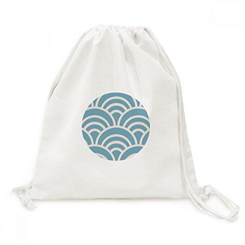 Sac à dos cordon motif japonais Edo sac voyage toile léger résistant