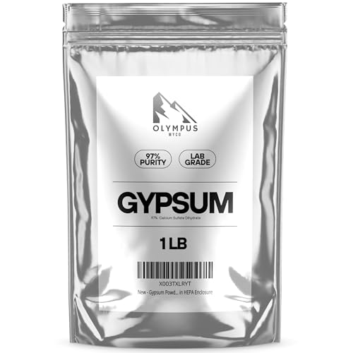 Olympus Myco 97% Pure Gypsum Powder, 1 lb – High Solubility Calcium Sulfate Dihydrate for Soil, Gardens, Lawns, and Mushroom Substrate
