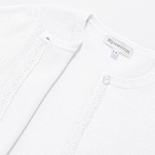 Trendstitch Kids Girls' Open Front Bolero Shrug Cropped Cardigans Cute Long Sleeve Sparkle Tops Knit Shrug For Dress,White,7/8 #TOP6