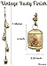 HIGHBIX Harmony 4 Cow Bells Cluster on Rope Large Rustic Vintage Lucky Cow Bells On Rope Wall Hanging Décor (Gold)