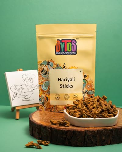 Image of BYTOS Hariyali Sticks | High Protein Traditional Snack| Gujarati Patra Chips (100g)