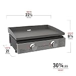 Blackstone 22" Tabletop Grill without Hood- Propane Fuelled – 22 inch Portable Gas Griddle with 2 Burners - Rear Grease Trap for Kitchen, Outdoor, Camping, Tailgating or Picnicking (1666) - Image 3