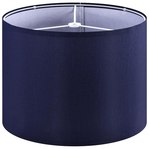 GO&SO Drum Blue Lamp Shade for Table Lamp Set of 1 Medium 13x13Dx10H