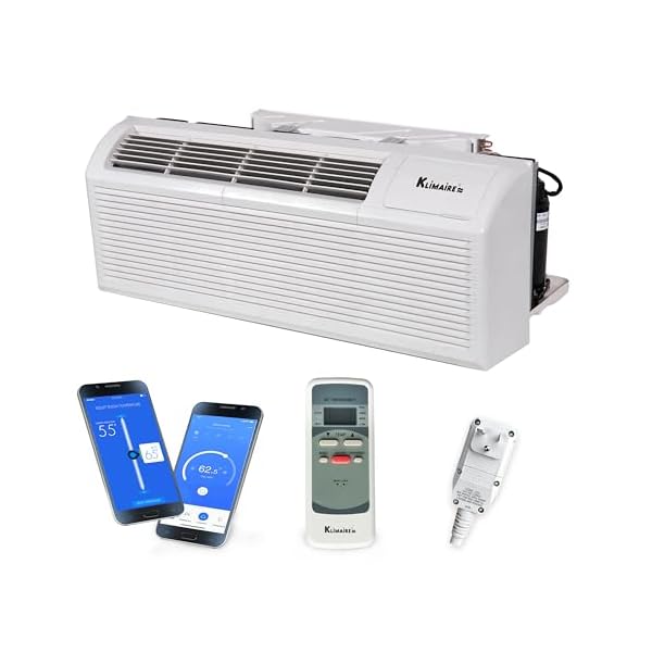 Klimaire PTAC 15,000 BTU Air Conditioner Heat Pump R-32 with Remote Control & 3.5 kW Electric Heater -230V