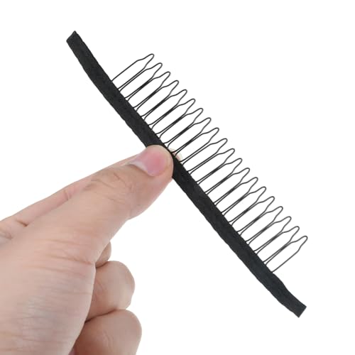 10 clips peines para pelucas con 20 dientes, negro miniatura 2