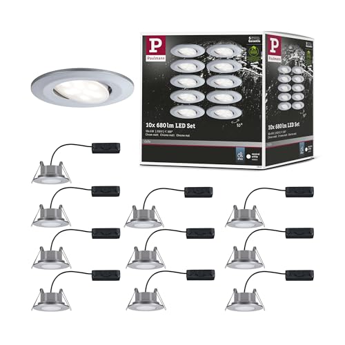 Spots encastrés LED Calla Paulmann étanches IP65 chrome mat