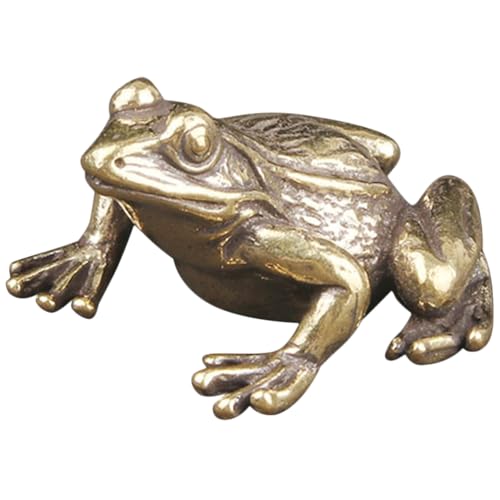 PRETYZOOM Messing Frosch Skulptur Klein 1.5 Zoll Tischdeko Bronze Figur Für Haushalt Und Garten Dekoration