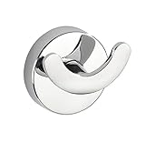 WENKO Vacuum-Loc® Wandhaken Capri Duo, Handtuchhalter, Haken für Handtücher und Accessoires, Vakuum Befestigung ohne bohren, für Küche, Bad & Haushalt, rostfreier Zinkdruckguss, 6,5 x 6 x 4 cm, Chrom