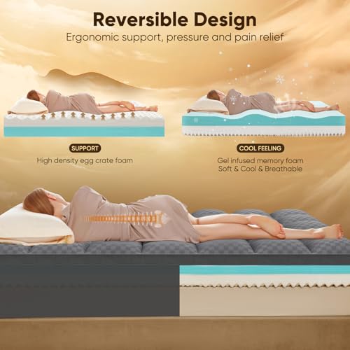 Image of Twin Mattress Topper, 4.5 Inch Memory Foam Mattress Topper for Back Pain - 2.5 inch Cooling Memory Foam Soft and Supportive + 2 inch Pillow Top Mattress Pad Cover, with 8-21 inch Deep Pocket