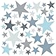 WandSticker4U®- 6 Bögen, 148 STERNE zum Kleben, pastell Blau/Grau I Wandtattoo Sterne Kinderzimmer Wandsticker selbstklebend I Möbelsticker Zimmer Deko Mädchen & Junge