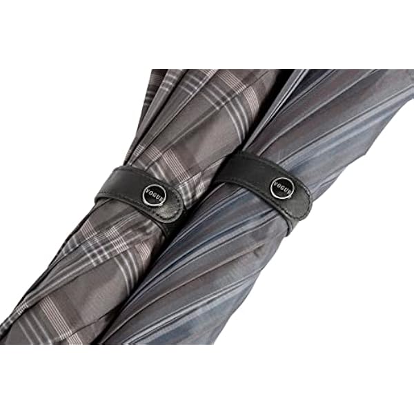 VOGUE Paraguas hombre largo Luxury Colection estampado, clásico y muy elegante, puño de madera Piantino, tejido Pongee, con acabados cromados. Todo un lujo para los días de lluvia. (Rayas)