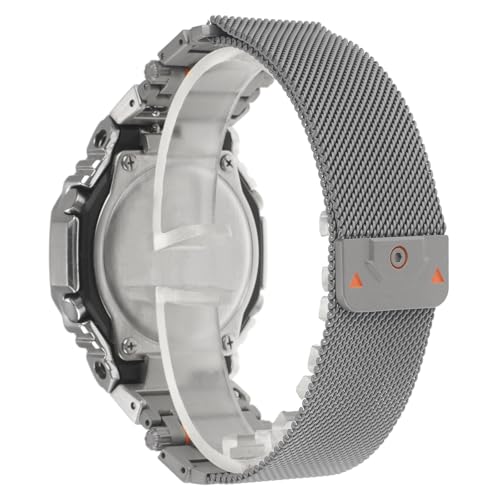 Stainless Steel Metal Mesh Loop Adjustable Magnetic Wristband Compatible with for Casio GM-2100 GA-2100 GA-2110 GA-B2100 GM-5600 GM-6900 GM-2140GEM GBM-2100 GM-2110 GM-2110D (gray, Medium)