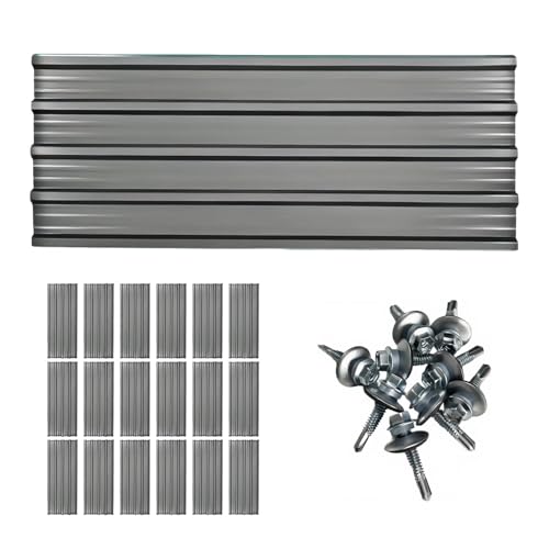 18 Pcs Metal Roofing Panels, L43.3×W17.72 Inch Corrugated Galvani...