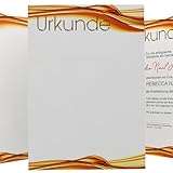„Premium“ Urkundenpapier DIN A4 190g 50 Blatt Gold Design – beidseitig bedruckt – inkl. Textvorlagen zum Download