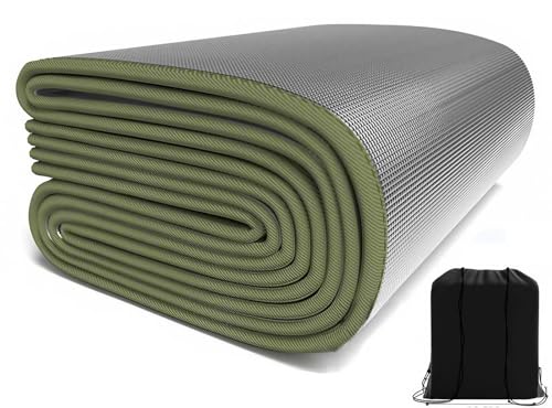 Esterilla Camping Aislamiento Térmico Impermeable Multiusos, Alfombra Impermeable Plegable para Viajar y Acampada, Aluminio+PE Colchoneta Senderismo(Thick 9 mm,2 X 1.5 m)
