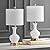 JONATHAN Y JYL4033A-SET2 Set of 2 Table Lamps Cox 22" Glass/Metal LED Table Lamp Contemporary Bedside Desk Nightstand Lamp for Bedroom Living Room Office College Bookcase, White/Brass Gold