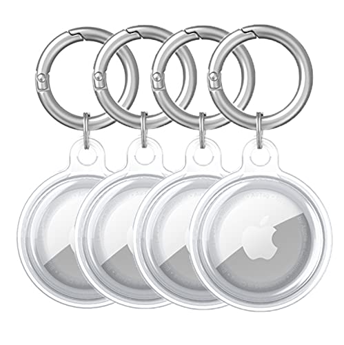 Capa compatível com Apple AirTags, anel de localizador de chaveiro transparente capa protetora de TP