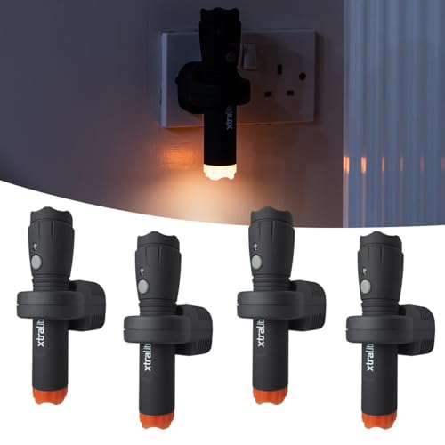 Xtralite NiteSafe Rechargeable Torch & Night Light - Torch, Power Failure Light and Nightlight - Four Pack