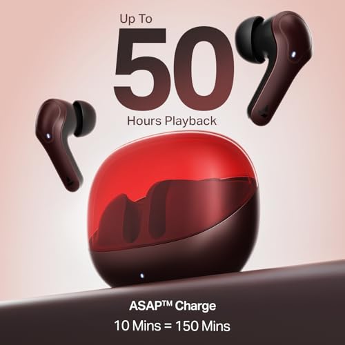 Image of boAt 2025 Launch Airdopes Plus 311, Glass Design, ENx Tech, Fast Charging, 50 Hours Battery, Ad Free Music Streaming Through App, Support Bluetooth Earbuds
