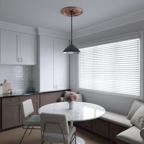 Image of Ekena Millwork CMP19BABCO Baltimore Thermoformed PVC Ceiling Medallion (Fits Canopies up to 7 3 /4 inch), 19 inchOD x 3 1 /2 inchID x 1 inchP, Bright Coat Copper