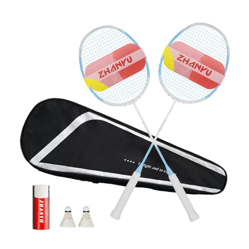 Badminton Racket Set,Carbon Fiber Badminton Racket,Ultra Light All Carbon Fiber 8u (64g) Durable Integrated Shelf,Including 2 Rackets,2 Shuttlecocks,and 1 Bag