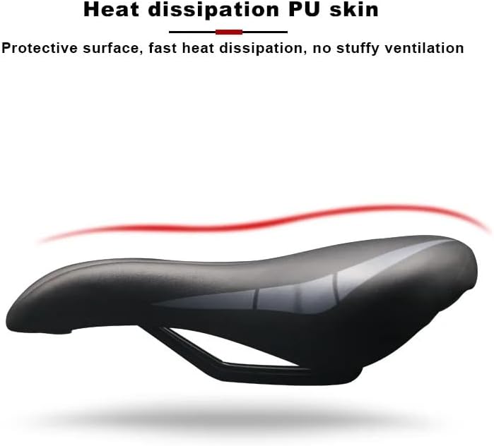 Bicycle Saddle Extra Soft Gel Leather Shock Absorbing Wide Saddle Comfort Soft Cushion for Mountain Road Bike Cycling Padded Seat