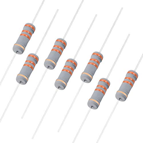 Sourcingmap 50Pcs 33K Ohm Resistor, 2W 5% Tolerance Carbon Film Resistors, 4 Bands for DIY Electronic Projects and Experiments