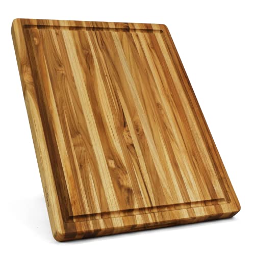 Beefurni Teak Wood Cutting Board With Juice Groove Hand Grip, Wooden Cutting Boards For Kitchen Medium, Chopping Board Wood, Gifts For Mom, Gifts For Dad,1 Year Warranty (M, 20 X 15 X 1.25 Inches) #TOP1