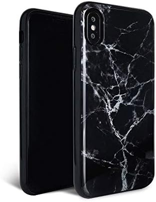 FELONY CASE iPhone X/XS Case, Black Polished Marble - 360° Shock-Absorbing Sleek Stylish Protective Black Marble Case for iPhone X/XS (Black Polished Marble)