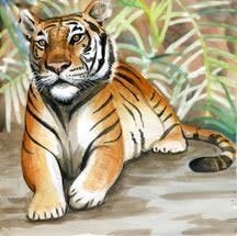 Tiger Ceramic Decorative Wall Art Tile 4x4