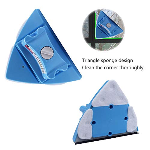 Kokitea Double-Sided Window Cleaner Glass Wiper Magnetic Cleaning Tools, 5-Files Adjustable Magnetic Glider Washing Brush Tools, For High-Rise Double Car Glazed Windows Thickness 0.3"-1" (Blue) #TOP7