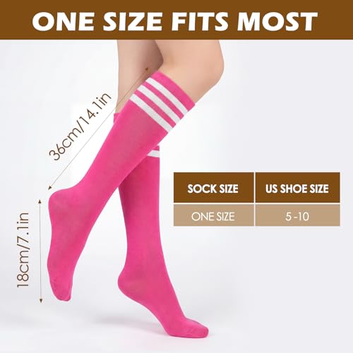 Image of American Trends Womens Athletic Knee High Socks Outdoor Sport Thigh High Stockings Casual Stripes Tube Socks