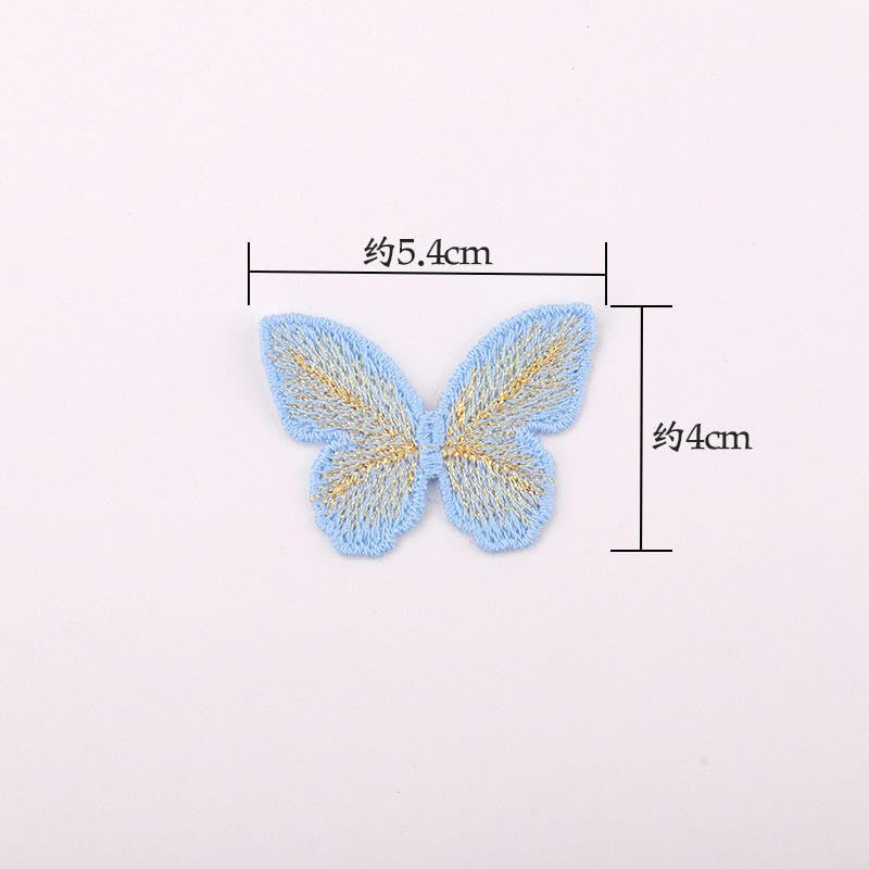 Naszywka haftowana 4,5 * cm 50 szt. Małe naszywki z haftem motylkowym, aplikacje żelazne, chińskie na odzież, małe do przyszycia kurtkę jeansową(Rose Red Pink)
