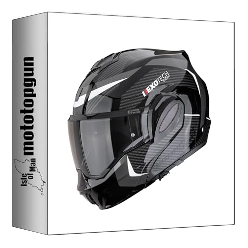 Casque Scorpion Exo-Tech Evo Pro Acuti Noir Argent modulable XXL moto