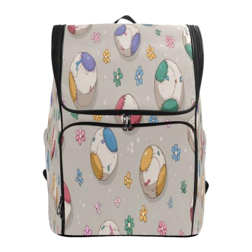Sac à dos baseball fleurs rose jaune grand format pour étudiants et ados