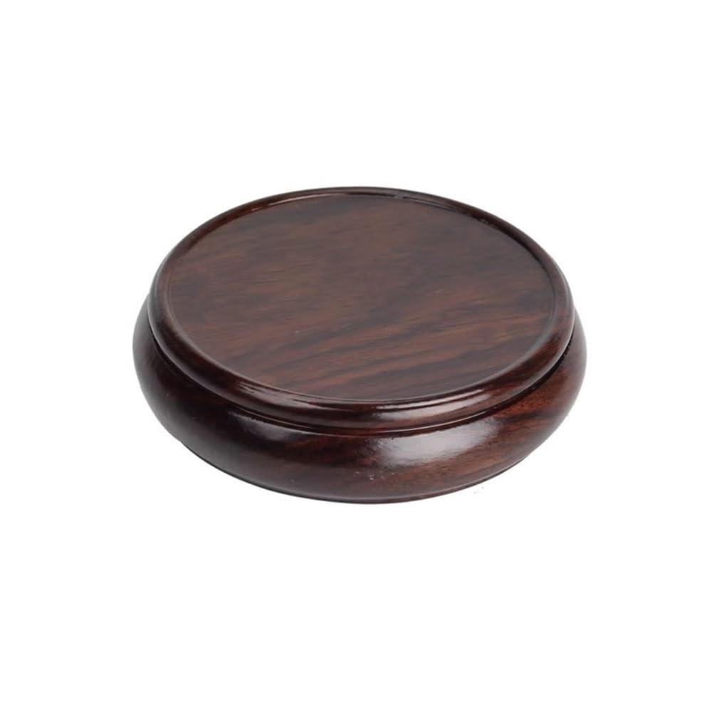 ZENY896V Home Circular Bonsai Bracket, Teapot Vase Ebony Base Decoration for Home Office Decor(Large)