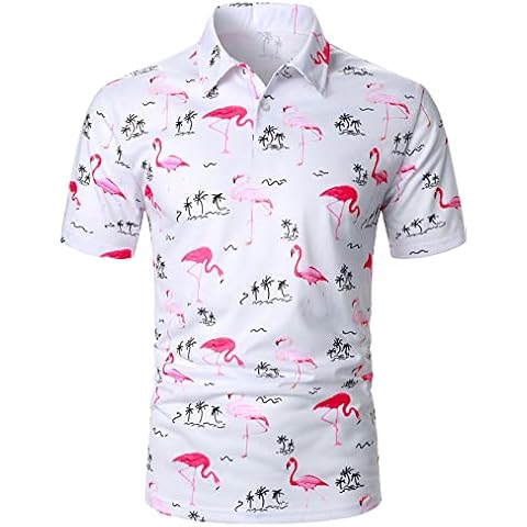 Floerns Camisetas polo de manga corta con cuello en contraste para hombre Cover