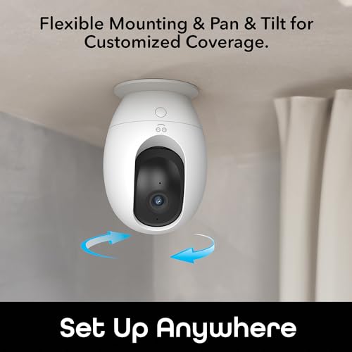 Geeni Smart Indoor Pet Camera, Auto-Rotate PTZ Camera - 2K Quad HD, Motion Detection Alerts, Night Vision, Two Way Audio Smart Security Video Home Surveillance, Compatible with Alexa, Google Home