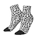 YeertMii Black Grey Leopard Print Fashion Ankle Socks For Men Women Low Cut Socks Crew Sports Athletic Running Socks