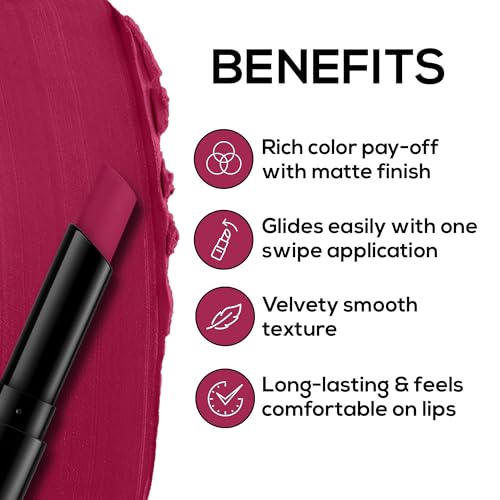 Image of RENEE Very Matte Lipstick -Plum Rush, Intense Color Pay Off, Full Coverage, Long Lasting & Weightless, Easy Glide Formula With Velvety Finish, Suitable for All Occasion, Ideal For Gifting