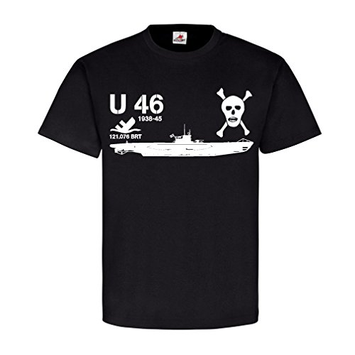 T-shirt U46 sous-marin finitions haut de gamme noir 3XL