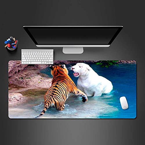 Tapis de souris gamer XXL 1000x500 mm avec motif tigre 3D en caoutchouc