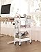 ALVOROG 3 Tier Rolling Cart with DIY Pegboards Metal Utility Cart with Wheels Handles Baskets Hooks, Storage Cart for Office Kitchen Bathroom(White)