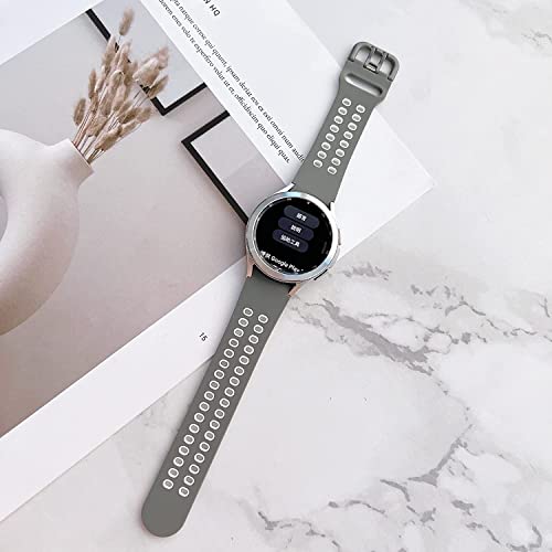 Image of FOLX FAG05 Sport Ni-ke Airhole Silicone Strap Compatible for Samsung Galaxy Watch 4 Band & Galaxy Watch 5 Band 44mm 40mm /Watch 5 Pro Bands 45mm /Galaxy Watch 4 Classic Bands 46mm 42mm,20mm Sport Strap Wristbands for Men Women Unisex (GREY & WHITE)
