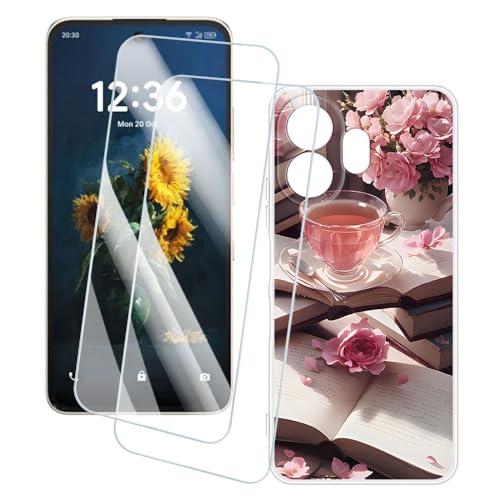 OAGELIM 2�Z�b�g �X�N���[���v���e�N�^�[ + �P�[�X TCL NxtPaper 70 Pro 5G (6.9 �C���`) �Ƃ̌݊������� �A�[�e�B�X�e�B�b�N�J�X�^���v�����g�J�o�[�Ƌ����K���X�t�B���� �X�N���b�`�h�~ (�s���N�̌ߌ�)