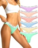 Libella Tangas Mujer Algodón Cómoda Thong Deportivo Ropa Interior Sexy Hilos Bragas Pack de 6 Multicolor UN7 S